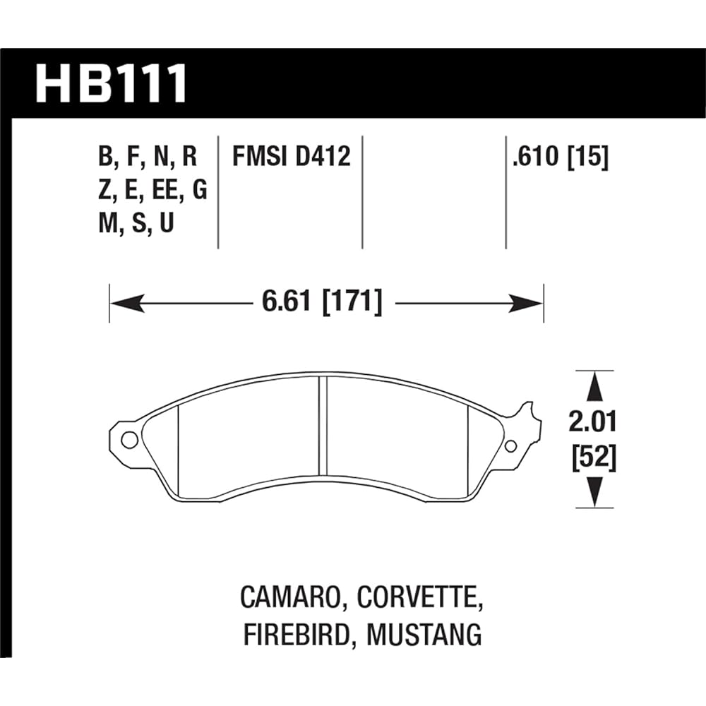 Hawk Performance HB111F.610 HPS Performance Ceramic Brake Pad