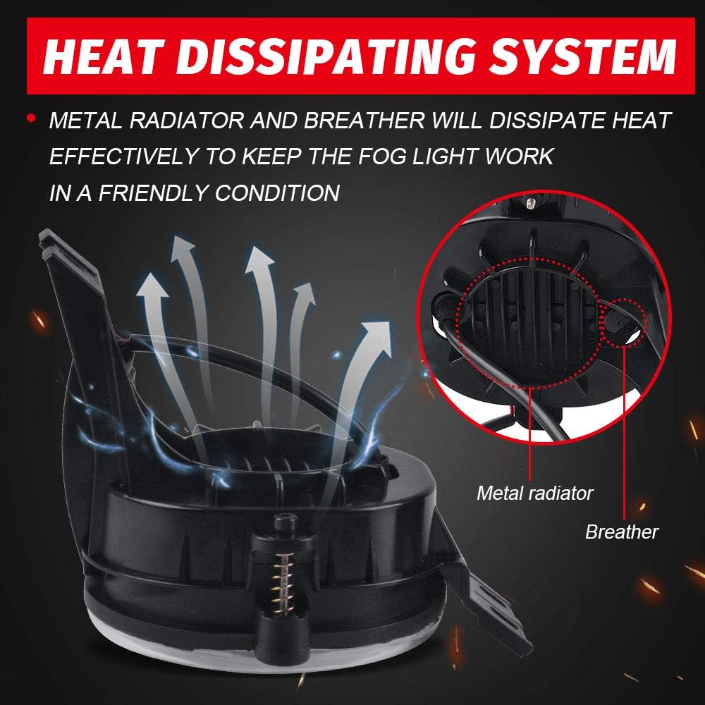 TUGWUETLWU LED Fog Light Dodge 3rd GAM 1500 2002-2008 RAM 2500/3500 DODGE DURANGO Pickup Track replacement Fog Lamp 2005 2005 2007 2007