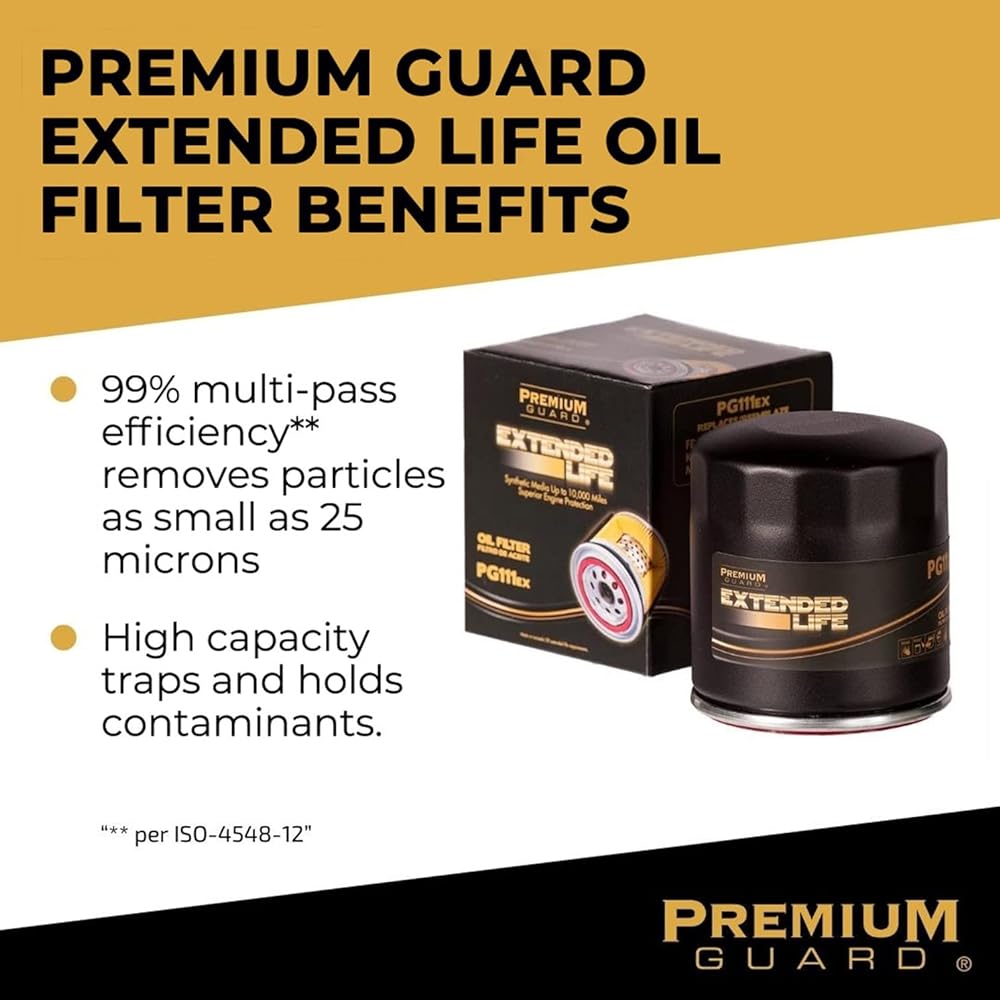 Premium Guard Oil Filter, Long Rift PG4612EX | 97 Acura CL, 97-99 Acura CL, 98-99 Acura CL, SLX, 01-03 Acura CL, 06-11 Acura CSX, 97-00 Acura El, 01-05 Acura El , 13-15 Acura ILX Pack of 12 PG4612EX
