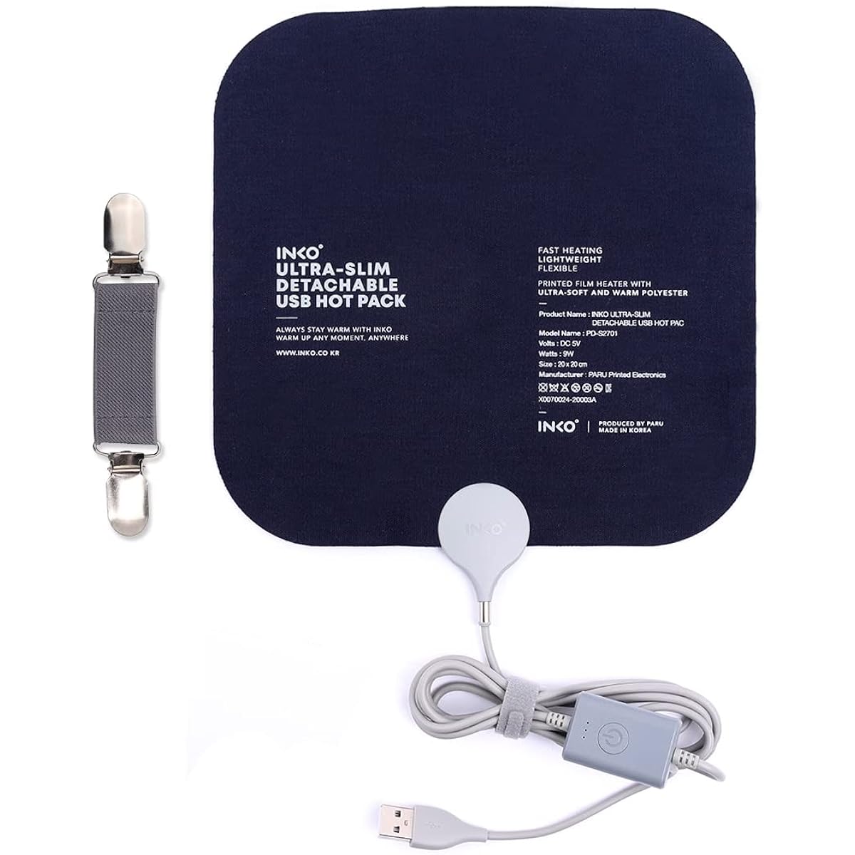INKO USB Wearable Heater Navy IK07780 20cm