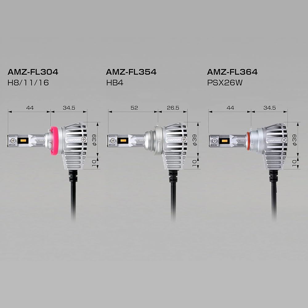 M's Basic by IPF Fog Lamp LED Car HB4 2200lm 2400K Deep Yellow for 12V 2 Pieces Car Inspection Compatible Driver Unit Integrated Fanless Specification Noise Countermeasures Built-in Emergency Hole Structure Strong Weather Resistant AMZ-FL354