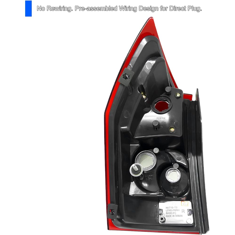 SPEC-D TUNING Black Housing Red/Clear Lens Tail Light 2005-2008 DODGE Magnum Left + Right Pair Sembrit