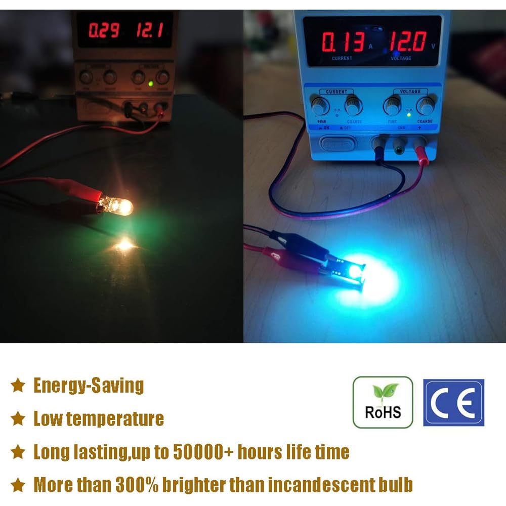 iBrightstar Newest Extremely Bright Wedge T10 168 194 LED Bulbs For Car Interior Dome Map Door Courtesy License Plate Lights,Ice Blue