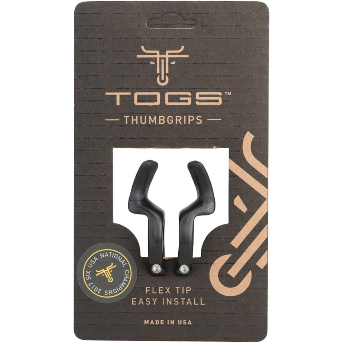 TOGS Flex Close Clamp Resin Grip Inside Mounting Stick Black