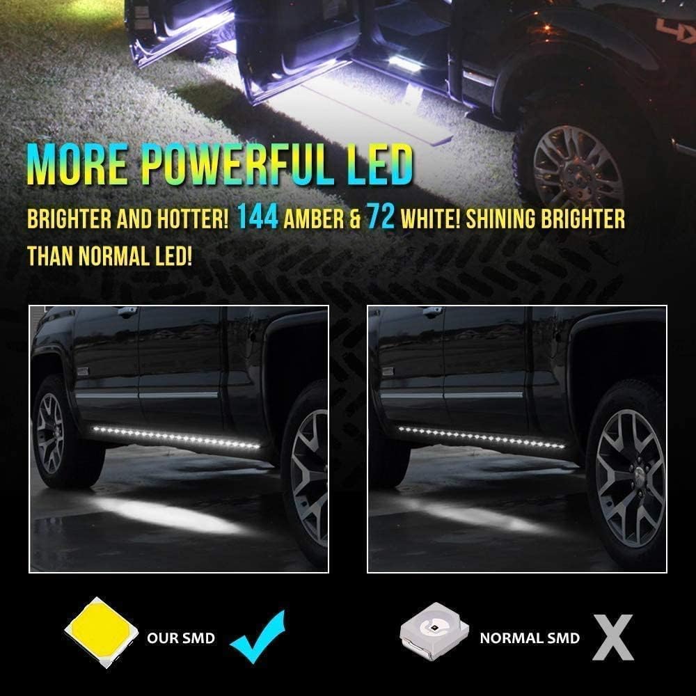 OPL5 Truck LED Running Board Light Shaken Grack 70 inch Emergency Emergency Emergency Emergency Cru Cab 216 LED Waterproof Flexible Turn Signal Light Bar Pickup Truck for SUV (70 inches)