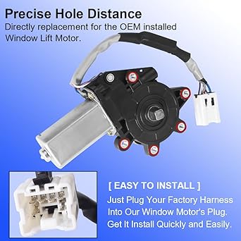 Power Windowlift Motor Front Right Snack Side Pinch Prevention Window Regulator Motor 2003-2009 Nissan 350Z 2003-2007 Infinity G35 2 Door Coupe for Coupe # 80730-CD00A 80730CD00A 742-512