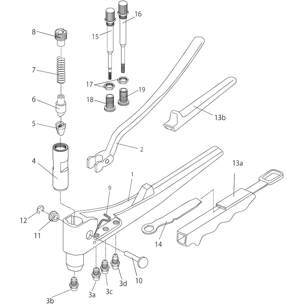 Top Industry (TOP) Riveter Nutter Rivet and Nut Riveting TRN-002 Tsubame Sanjo Made in Japan