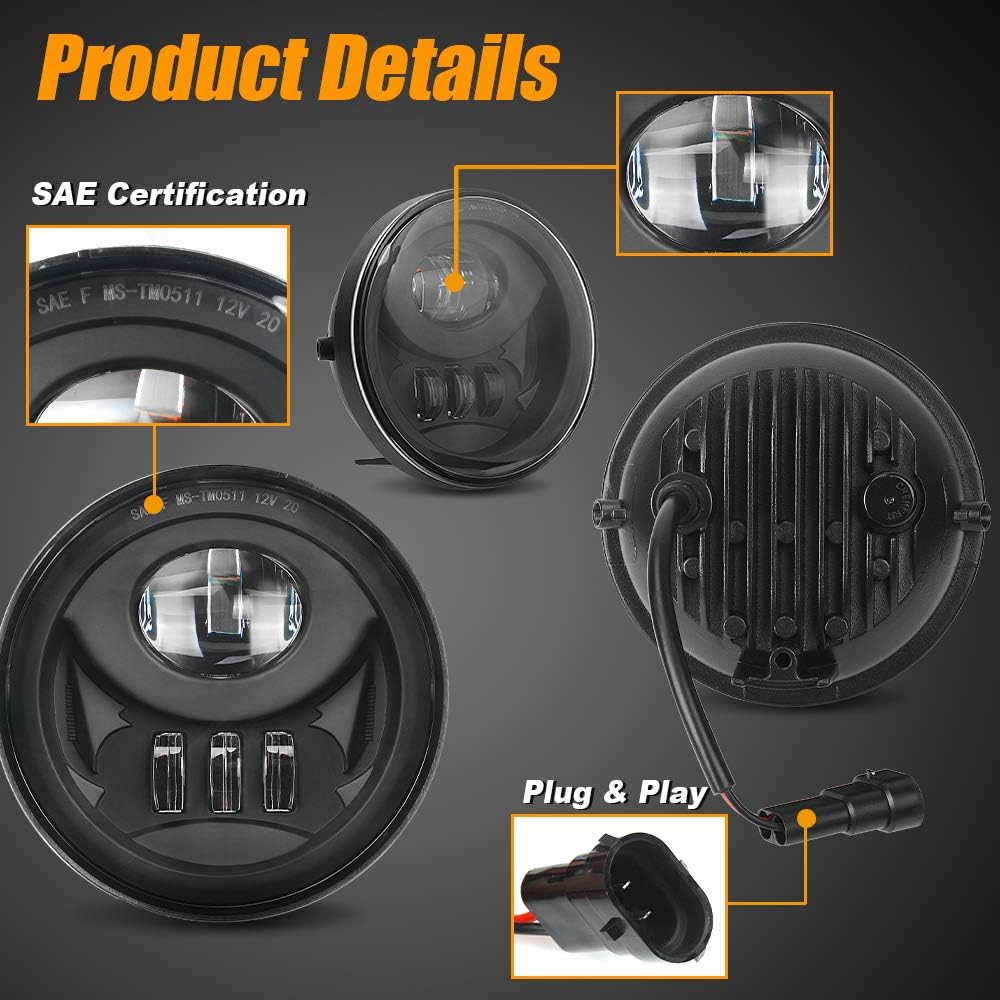 LUSGWUFAD Upgrade LED Fog Light Asen Buri Tacoma Front Bumper Drying Fog Lamp Toyota Tacom 2005-2011 Solara 2004-2006 TUNDRA 2007-2013 SEQUOIA 2008-2015-Dot Accepted Assembly