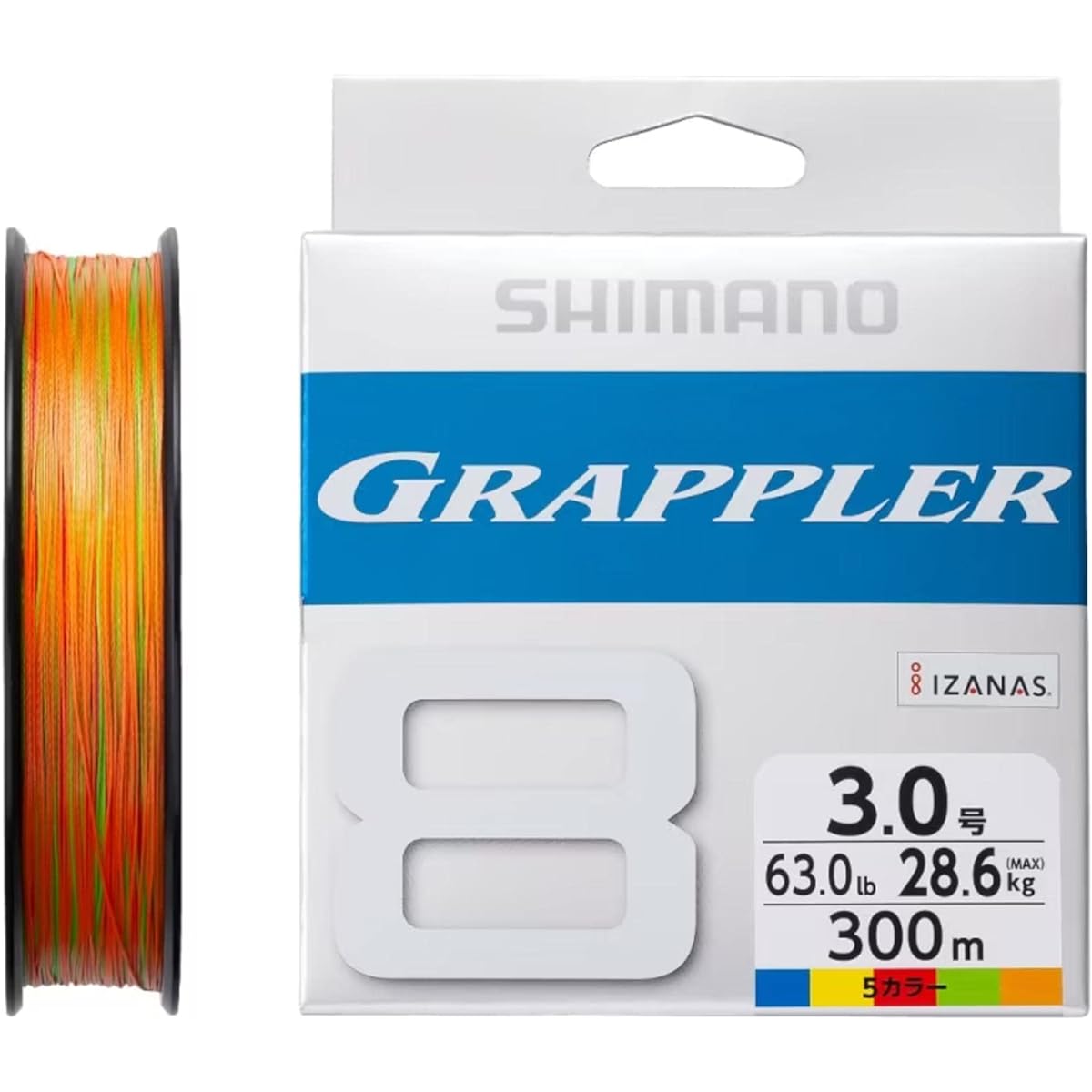 SHIMANO Grappler 8 PE 300m LD-A71U 5 colors (5 colors x 10m) No. 3