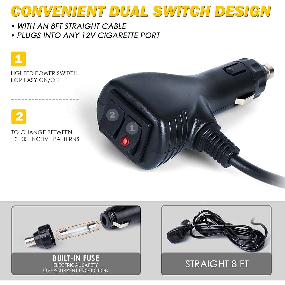 XPRITE Blue LED Visor Strobe Flashing Light Sunshield Dangerous Warning Light Police Volunteer Firefighter Emergency Rolling Rack Car