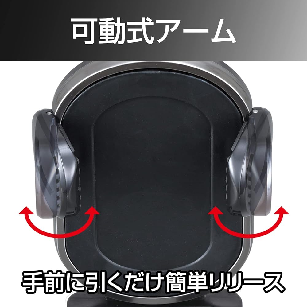 SEIWA Car Supplies, Easy to Place One Motion Smartphone Holder AC Holder Black WA99 Air Conditioner Mount Compatible with Notebook Type Case Mobile Holder