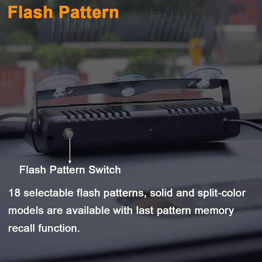 AT-HAIHAN Blu Red LED Emergency Strobodash Light 18 types of flash pattern police car Police POV
