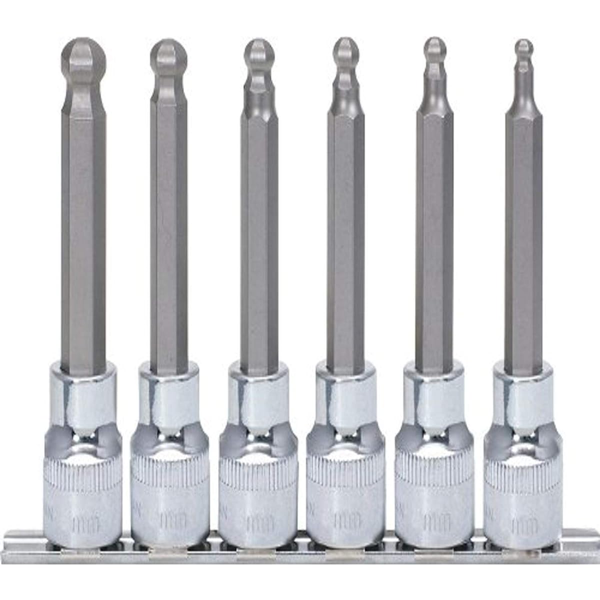 KS TOOLS 1/2" CHROMEplus Bit socket set hexagon long 6 pcs 5-12mm 918.1665