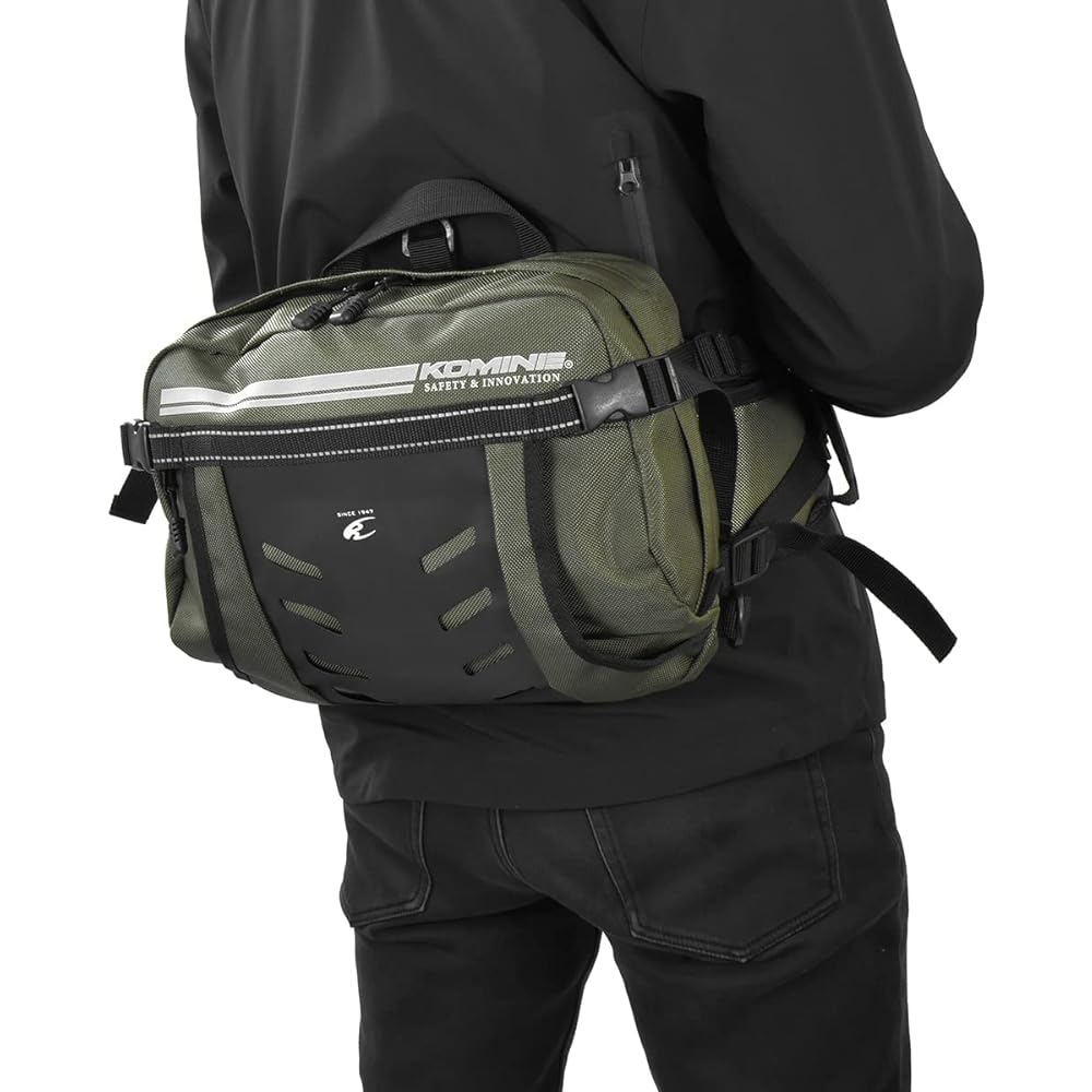 Komine SA-204 Riding Hip Bag Olive Free for Motorcycles
