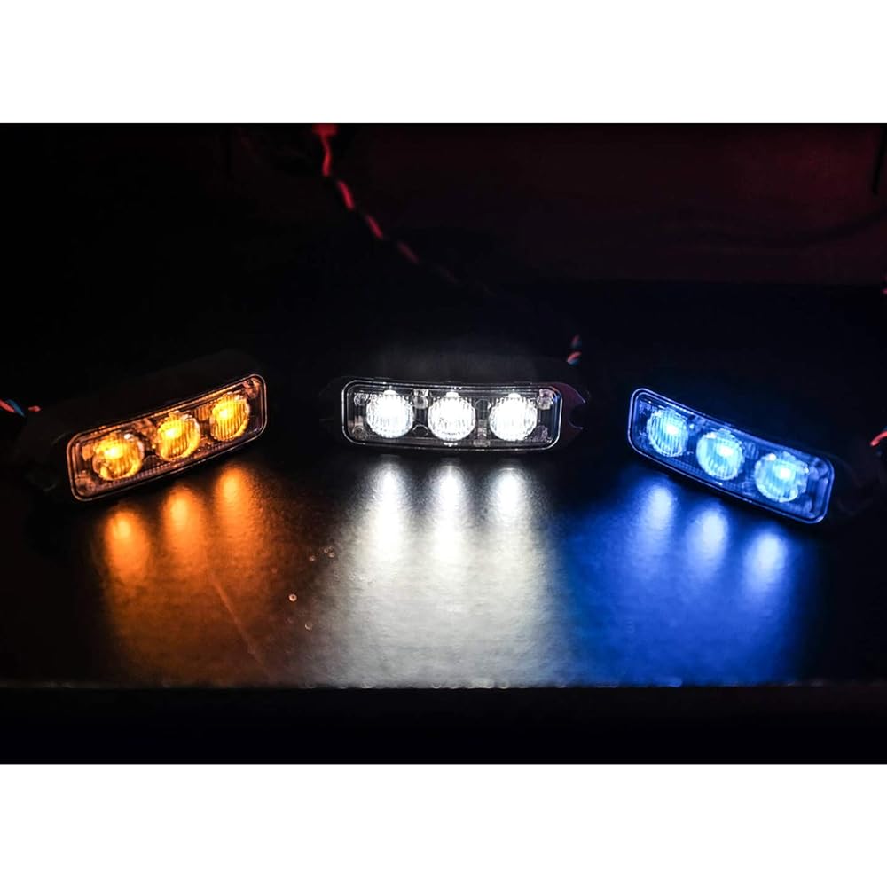Feniex Industries -Red T3 Surface Mount Emergency Warning Training Car Compact LED Round Single Color (Red)