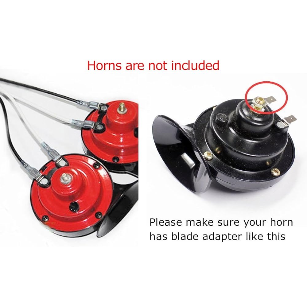 IJDMTOY 12V Horn Wiring Harness Relay Cut Car Truck Grill Mount Blastone Horn (Actual Horn is not included)