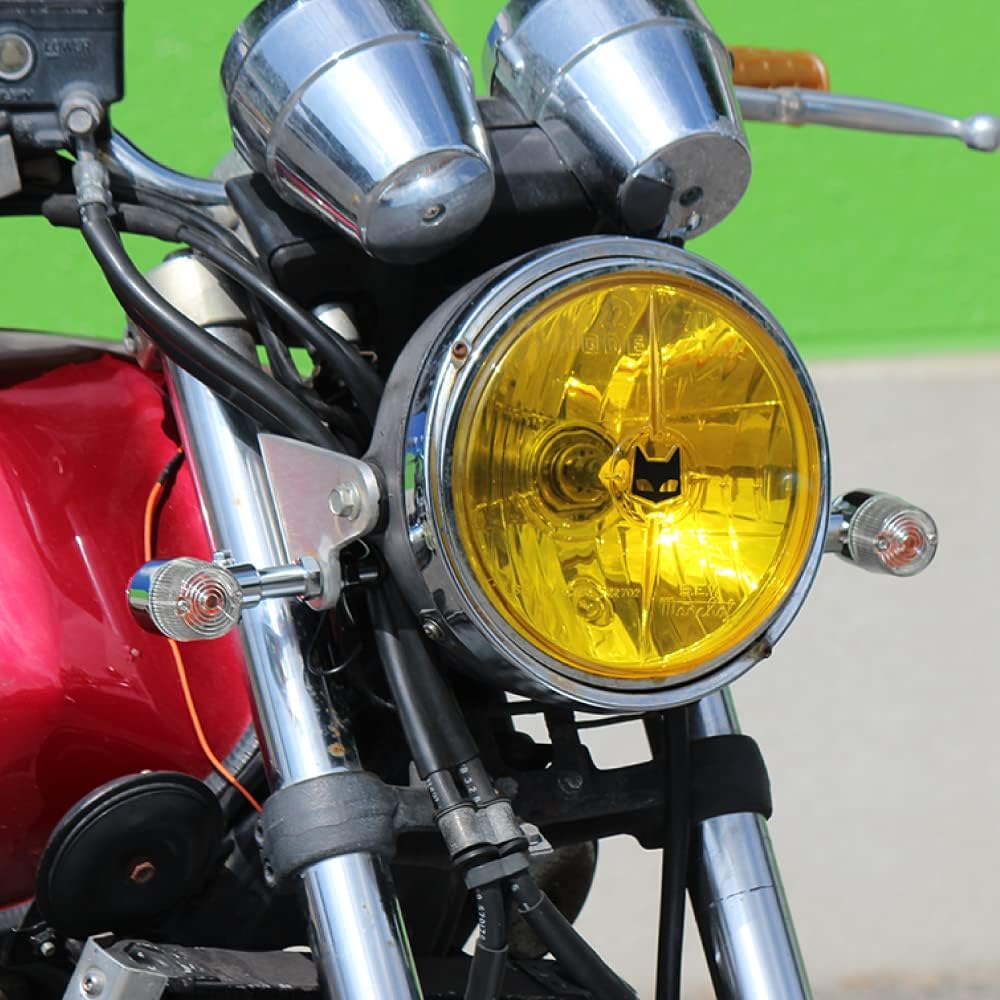 General Purpose Round Mini European Turn Signal Silver/Clear M10*76mm with Mounting Stay Set of 4