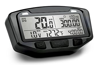 TRAIL TECH 712-114 Black Striker Speedometer Digital Gauge Kit Bolt Meter