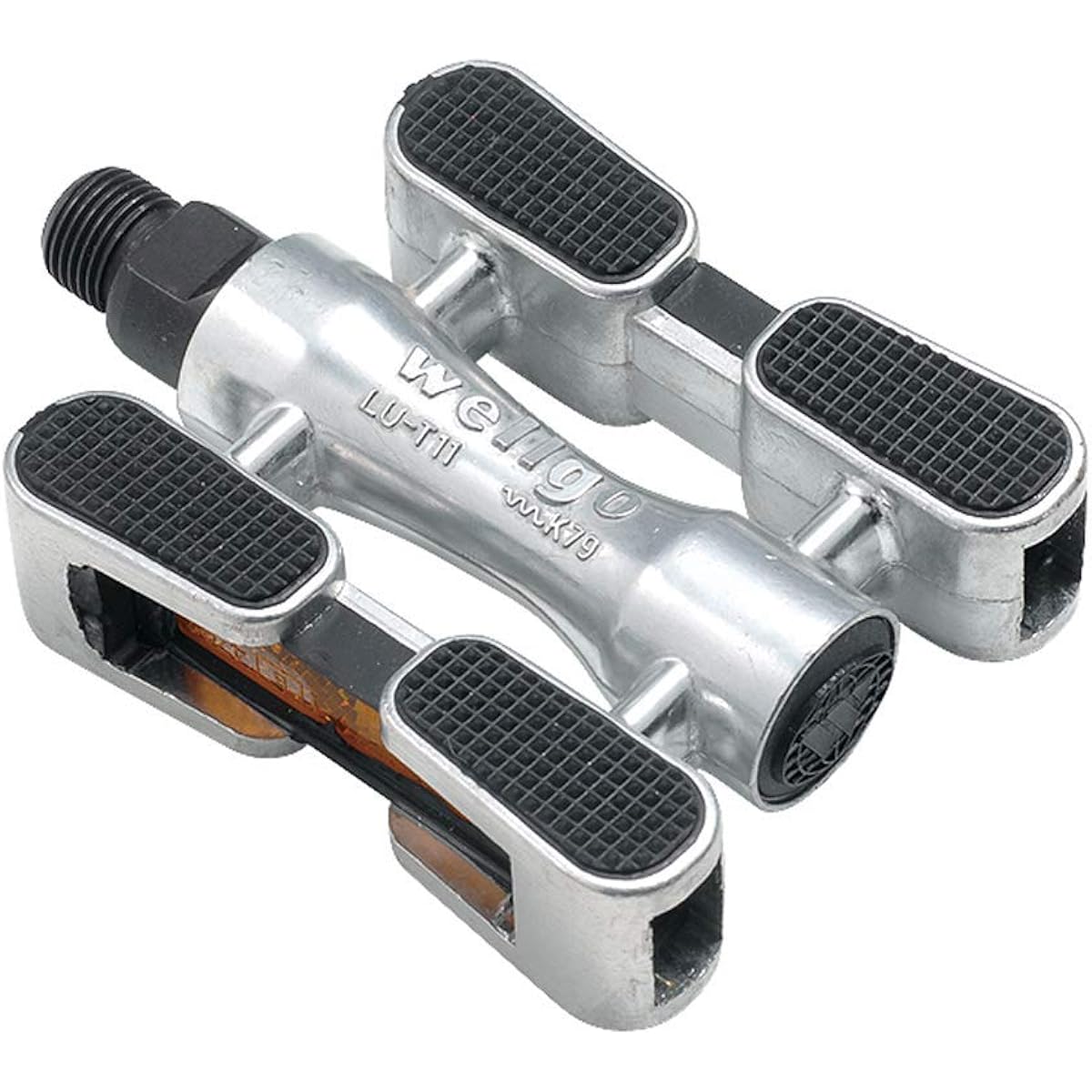 WELLGO Aluminum Pedals with Anti-Slip Silver 448g ATB/MTB/City Riding LU-T11
