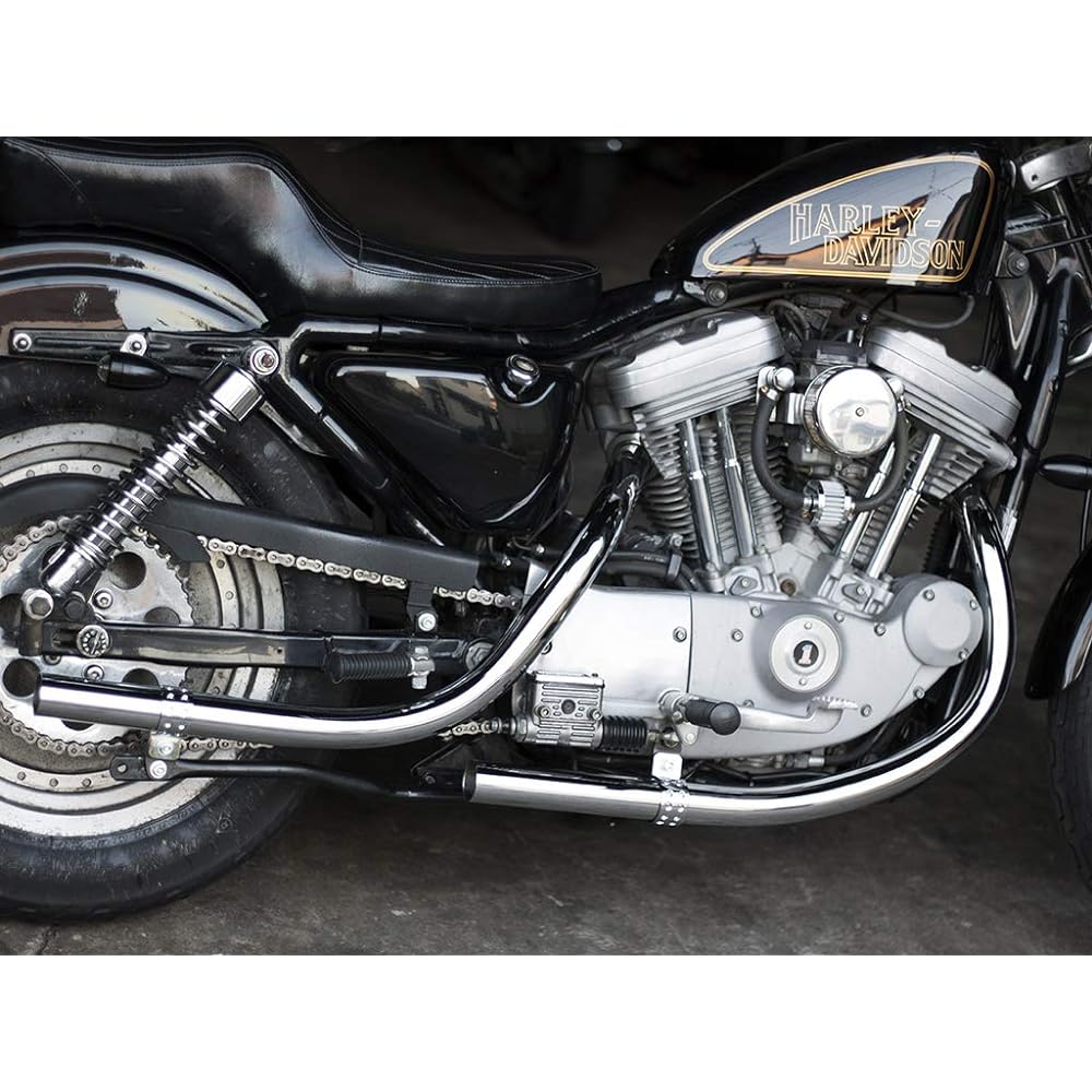 MOTOR ROCK Sportster XL'95-'03 Old Style Hand-Bent Muffler Bare Metal MR-EX157B