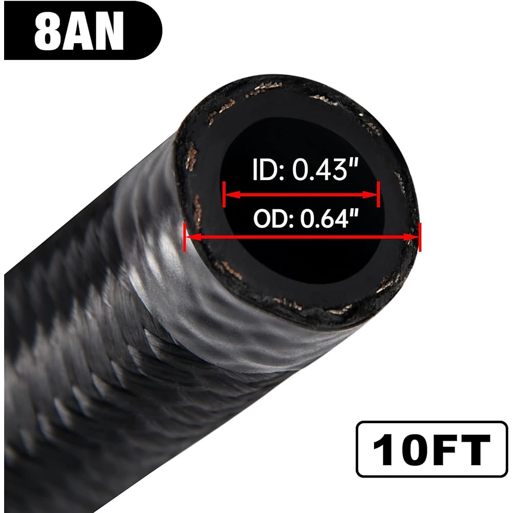 EVIL ENERGY 8an fuel line kit an8 edition nylon fuel hose CPE 10 Feet Black