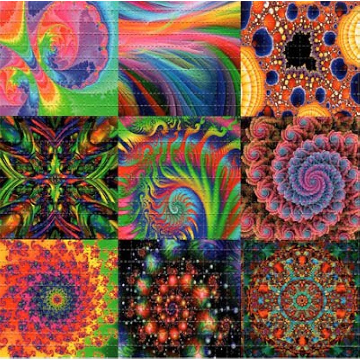 Gdabs Psychedelic Blotter Art Print Perforated Sheet/Paper 30x30 - Spiral Design