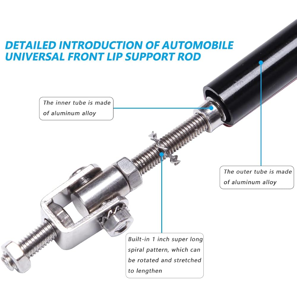 Universal Black Adjustable Floria Bumper Lip Lip Spoiler Strat Rod Tyoport Bar 2 pieces