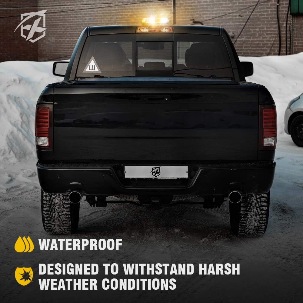 XPRITE 36 LED Roof Top Strobe Beacon Minibur Light 16 Flashing Mode Warning Hother Dright Magnetic Base Emergency Snow Rolling Machine Truck Construction Machine Bus -White Mix Amber