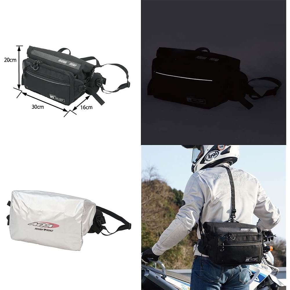 ROUGH&ROAD Motorcycle AQA DRY Hip Bag Black RR9510BK