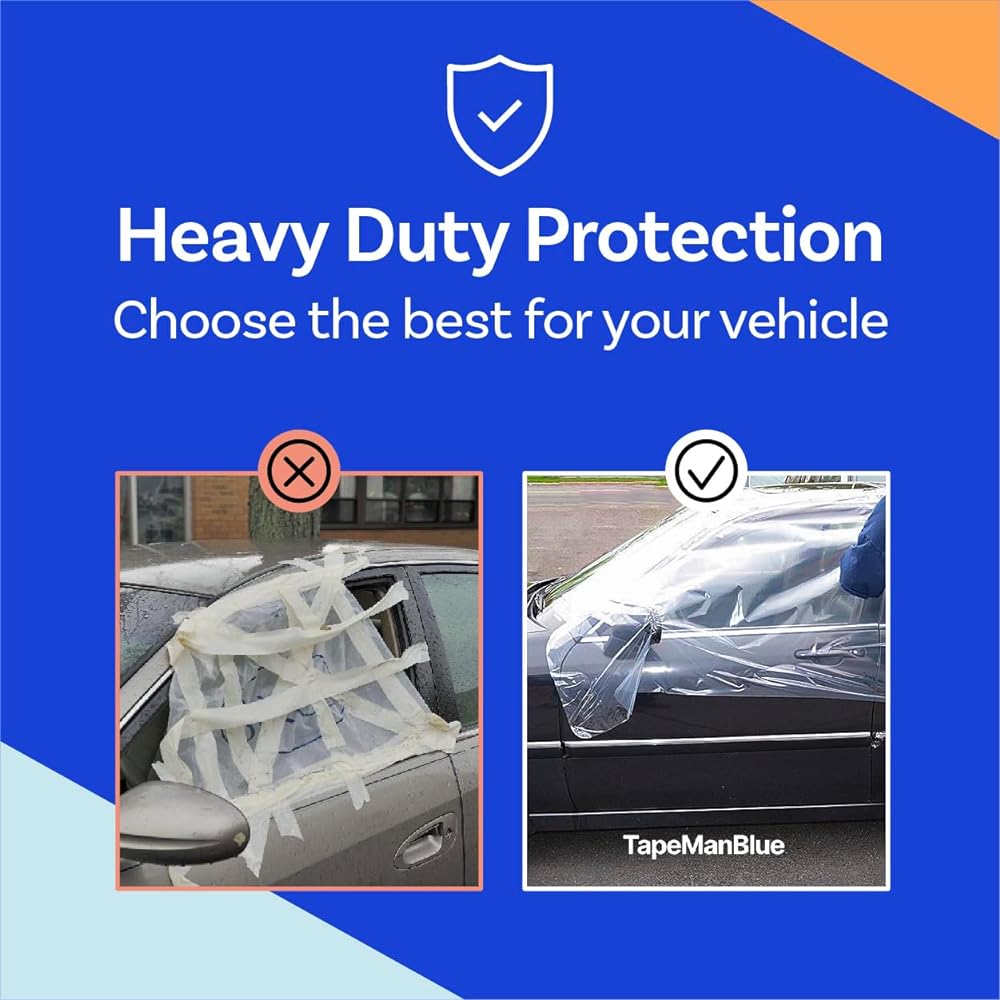 TAPEMANBLUE Crash Wrap 36 inch x 200 Feat Clear collision wrap car