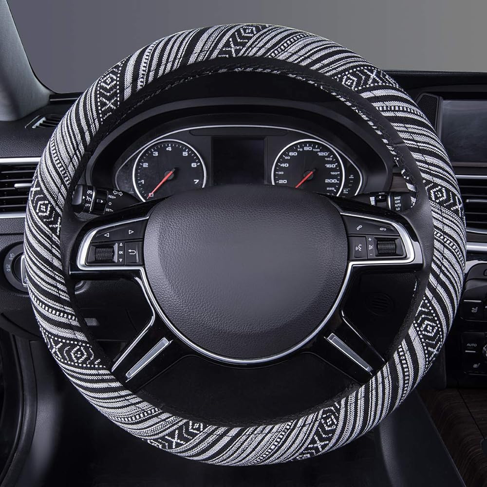 CAR PASS Steering cover handle cover Cute universal fit SUV, sedan, car, truck suitable black ZT-0182-1jp