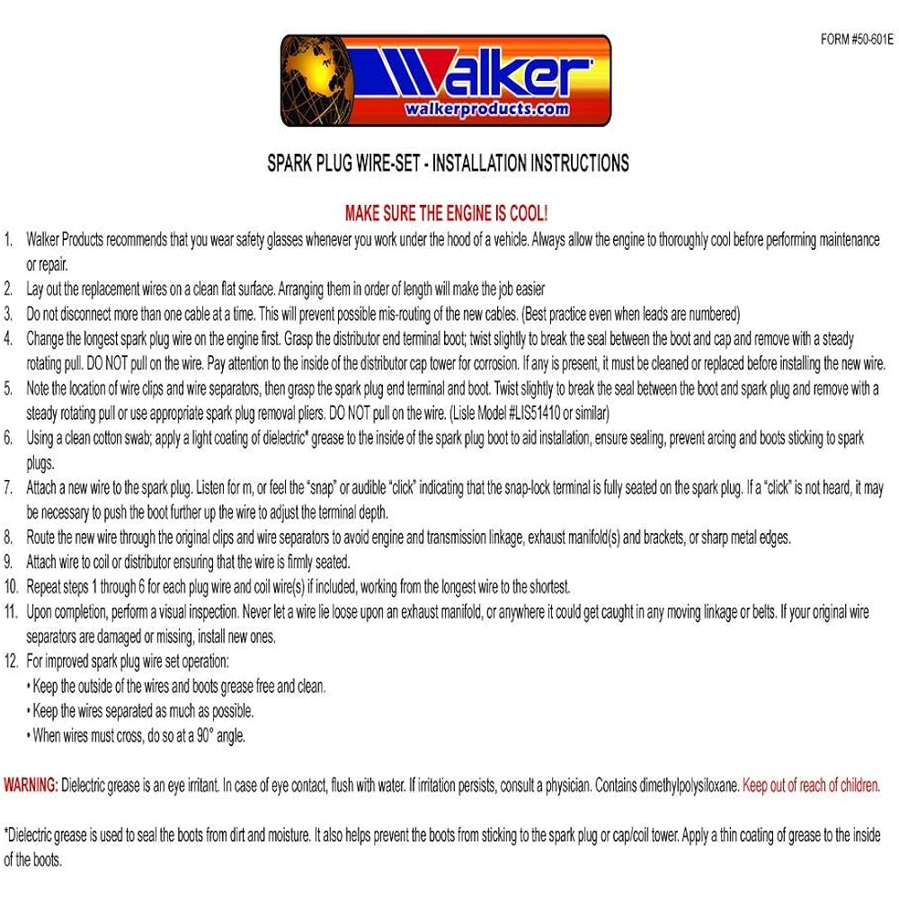 Walker products 900 - 1436 Thundercore Ultra Spark Plug Wire Set