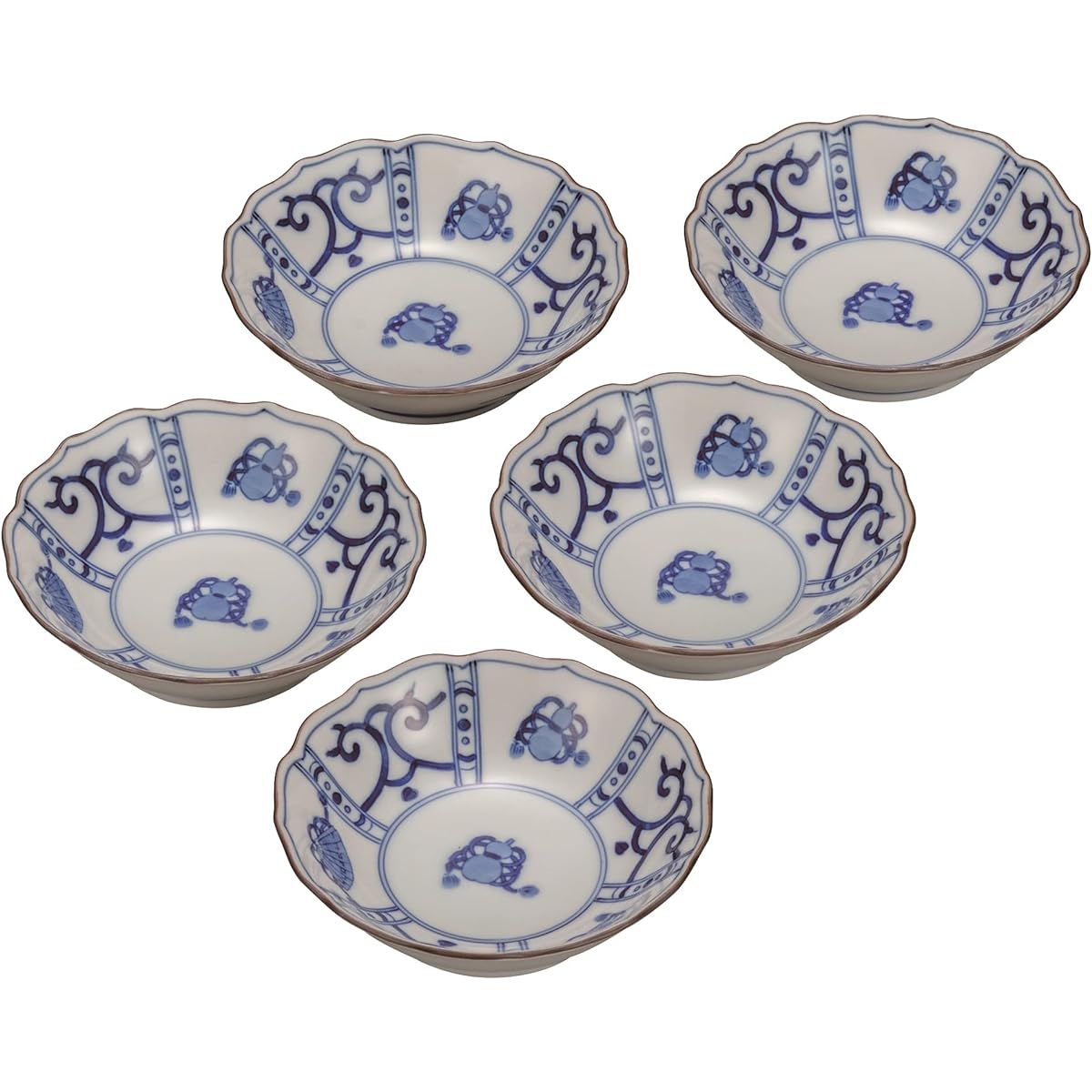 Kutani ware Iwataya Kutani ware small bowl set (size 4.2) dyed treasure K7-221