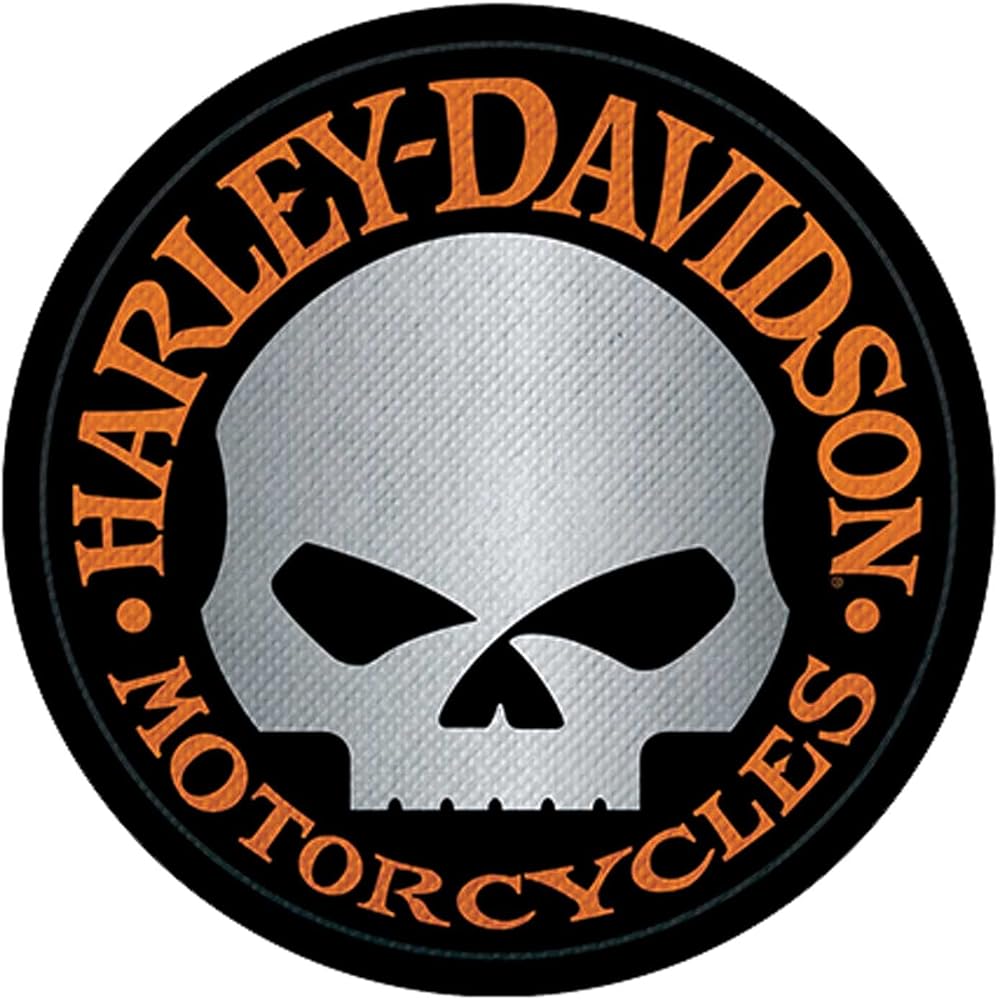Harley Davidson 4 inch WILLIE G SKULL reflective embroidery patch