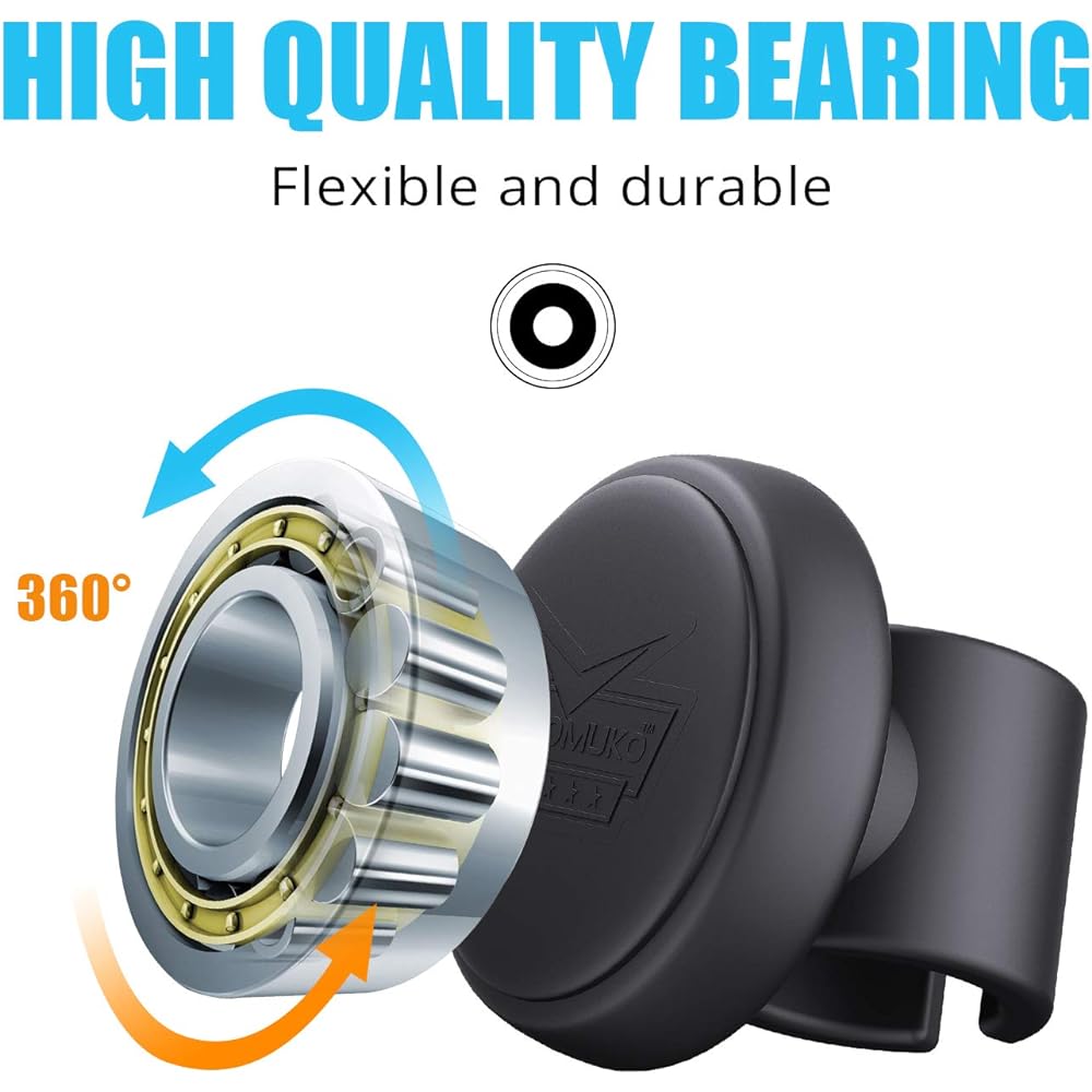 Automuko Steering wheel spinner Silicon power handle steering wheel knob Easy mounting tool No required black