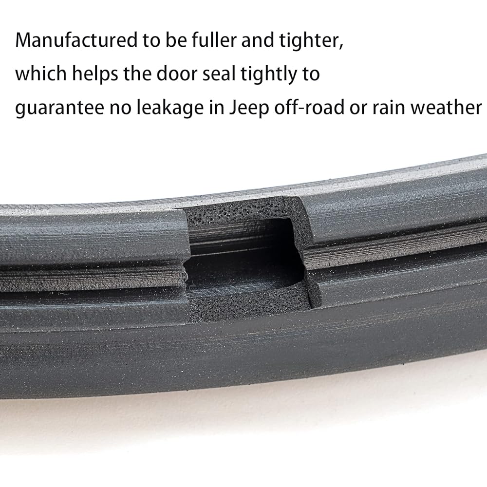 FOMIUZY Front Furdoor Felt Gasket Trim Seal Weather Strip Kit Jeep Langler JK 2007-2018 Replacement 12303.21 12303.22 55395274AW 55395275AW (2 left driver and right assistant seat side)