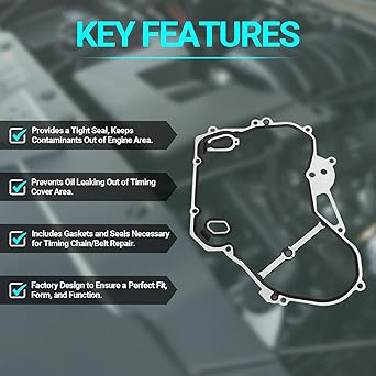 Timing cover gasket kit -2.0L 2.4L Chevrolet cobalt Equinox HHR Malibu GMC Terrain Buick Regal Verano compatible -TCS46079 24435052 Replacement