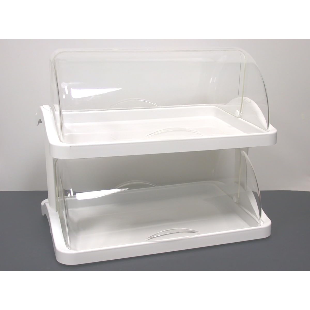 guzzini bread case white 48 x 33 x h41 cm double open cake display 2 tiers 18810211