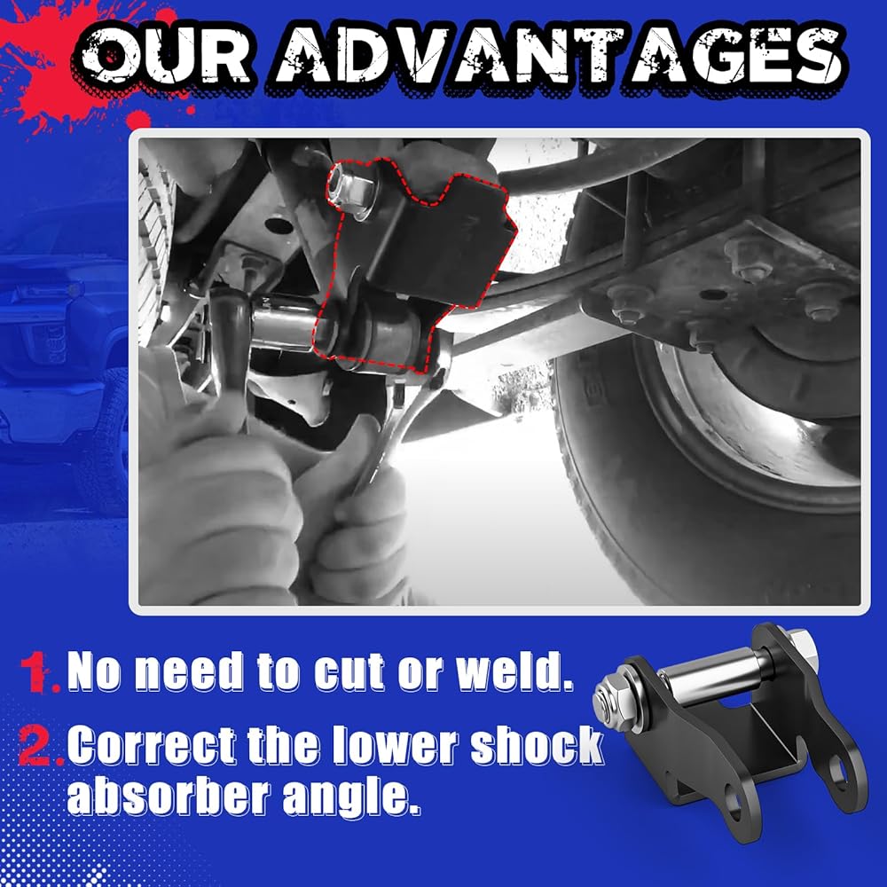 KSP 4 inch-6 inch shock extensioner Silverado Sierra 1500 shock extension kit 1999-2006 Chevrolet Sylvarad GMC Sierra 1500 All cabs Rearrolling Shock Mount Drop Shock Bracket
