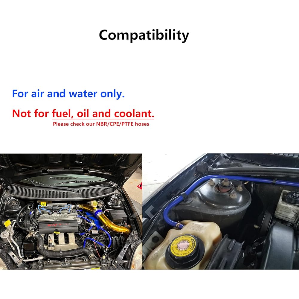 UCREATIVE 5 feet High -performance automobile silicon vacuum tube hose line kit Inner diameter 3mm 4mm 6mm 8mm 8mm (blue) 6 pieces