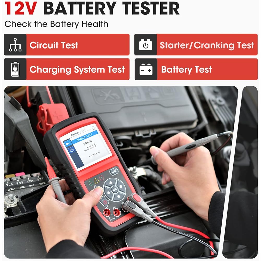 AUTEL AL539B OBD2 Scanner 3 Inn 1 Code Leader Battery Tester Avometer 12 Bolt Battery Diagnosis Circuit Start & Charging System Test