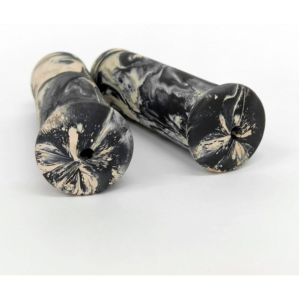 Marble Grip Black and Ivory for Harley 1" Nice Motorcycle