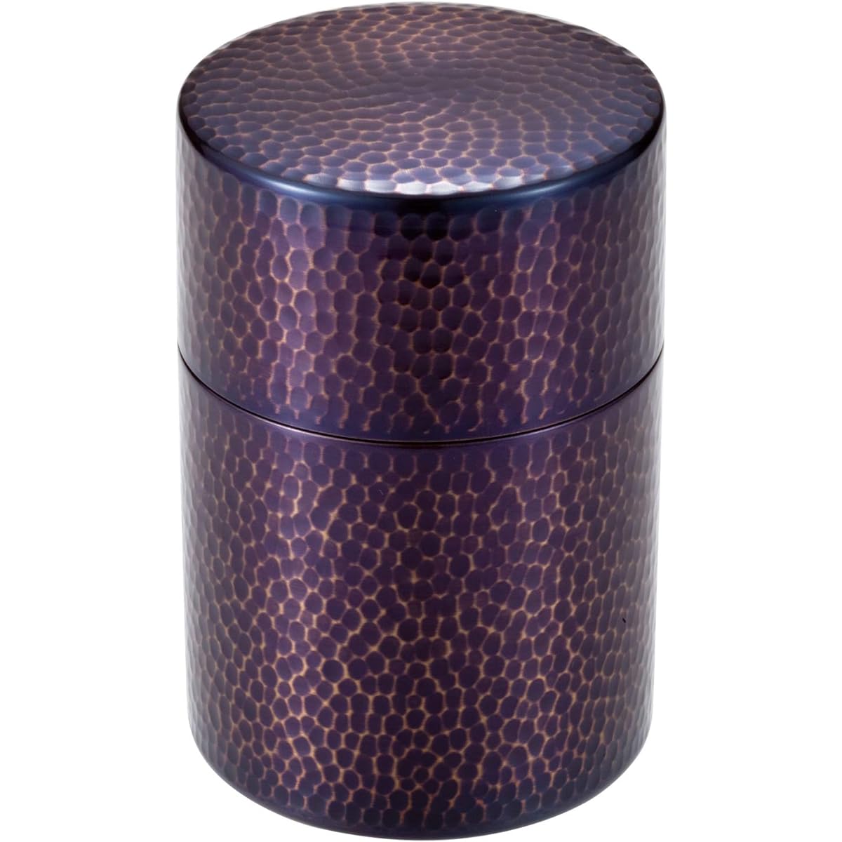 Shinko Metal Tea Cistern, Copper Shigami Large (Capacity: 150g) Pure Copper Purple Bed Shigami, Hammer Eyed Tea Caddy BC-306P