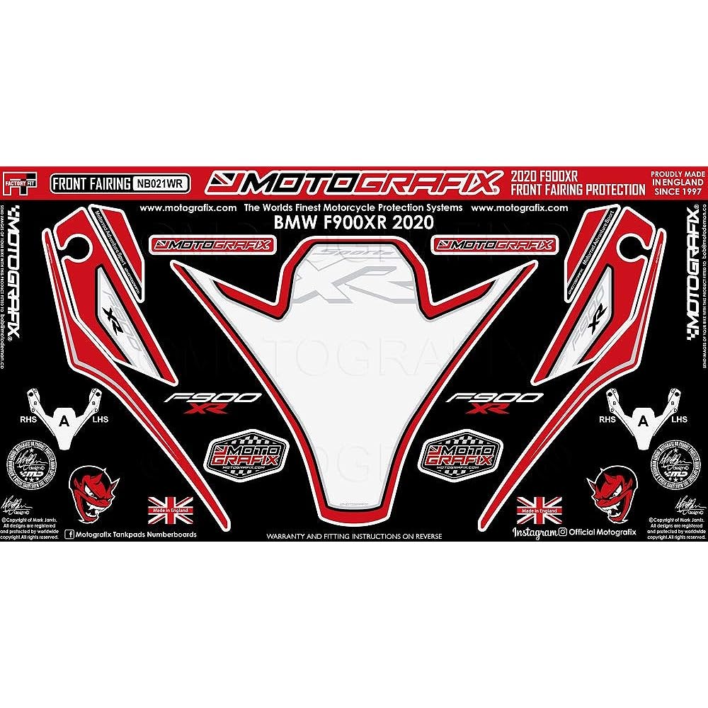 MOTOGRAFIX Body Pad FRONT Red/White/Black BMW F900XR (20-)