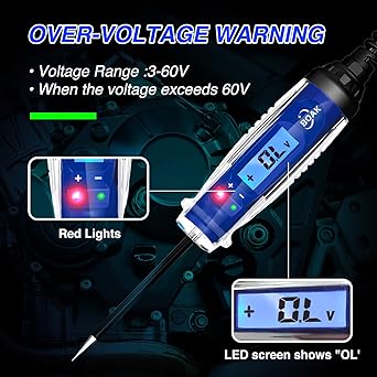BOAK Automobile Test Light 3-60V DC Director Director Volunteer Tester Voltage Voltage & Illumination Fuse Tester Voltage Test Pen