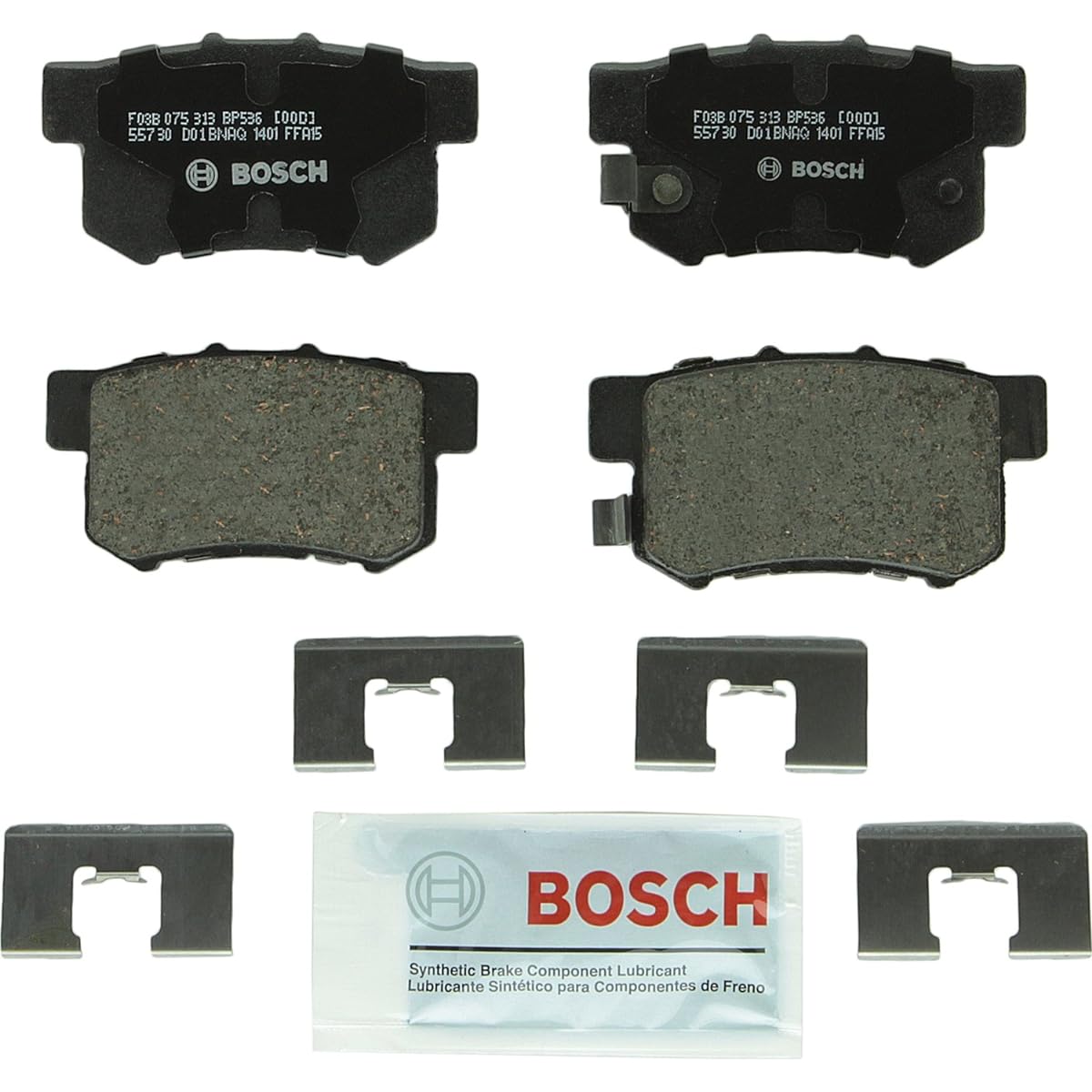 BOSCH BP536 QUIETCAST Premium Disc brake pad set compatible model: Acura CL, EL, Legend, RL, TL, RDX; Honda CR-V, Element, Odyssey; Isuzu Oasis, Rear