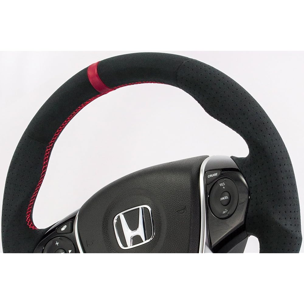 KENSTYLE Original Steering HB04 Honda S660 (JW5) Ultra Suede/Red Line (Red Stitch)