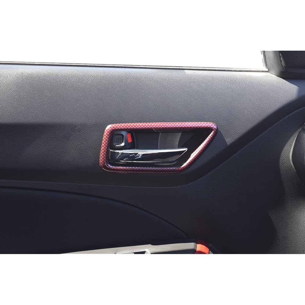 SecondStage Suzuki Swift Sport ZC33S Swift Door Bezel Panel Red Carbon Style S038D1R