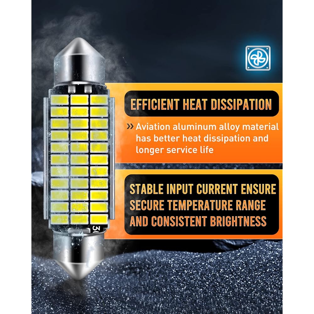 LUYED 2 X 330 Lumen Ultra High Lightness 3014 33-EX Chips Set Error Free 569 569 578 212-2 212-2 LED Light bulb Dome Light Xenon White