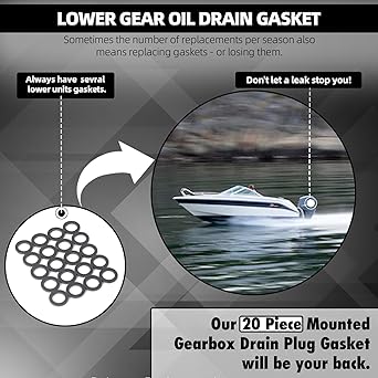 (20 packs) Yamaha 90430-08020-00 & 90430-08003-00 Replacement-Lower Gear Case Oil Dogasket-Japanese hard fiber plate gasket-Yamaha 4-stroke 4-stroked outdoor unit